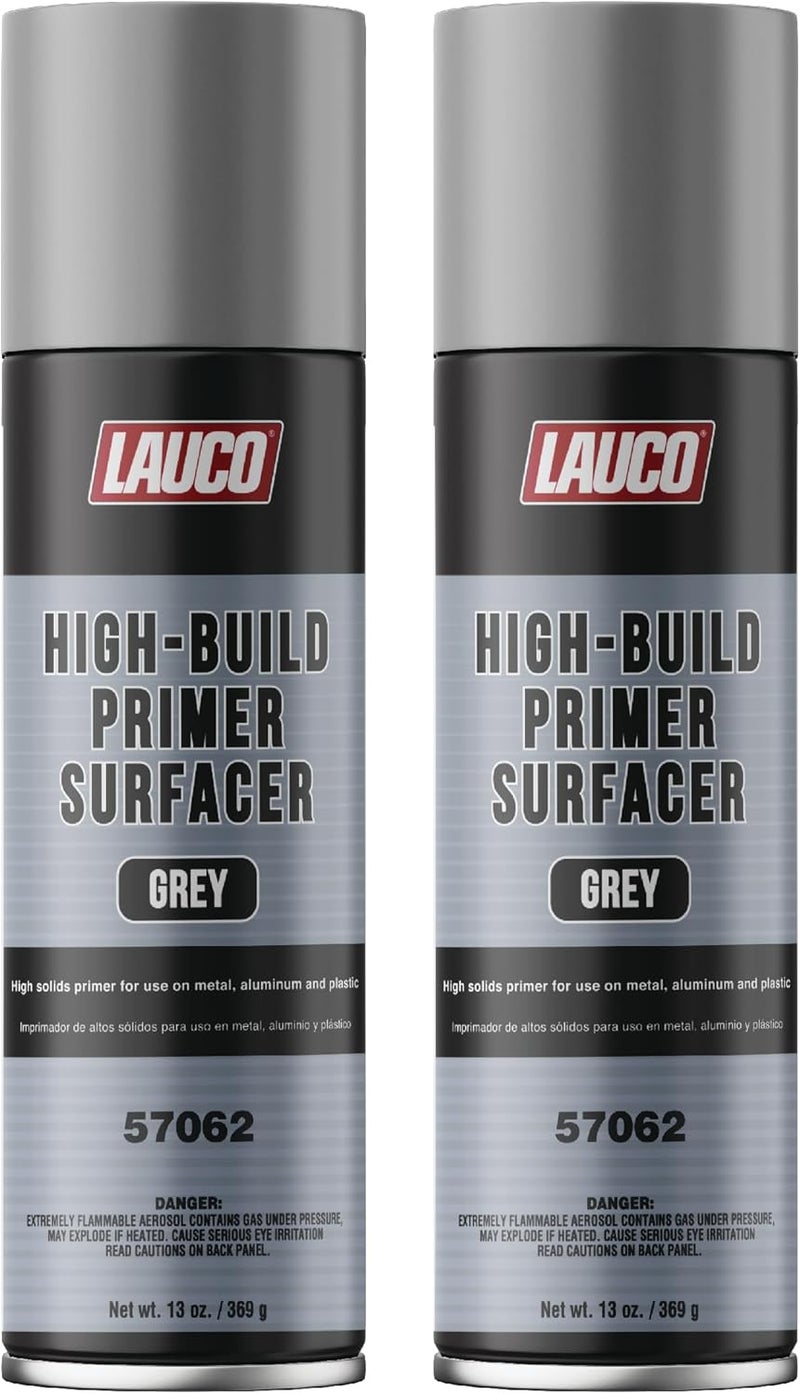 LAUCO High-Building Primer Surfacer Grey 13oz Aerosol Spray Can - Pack of 2 - For Automotive and Industrial Use - Image 1